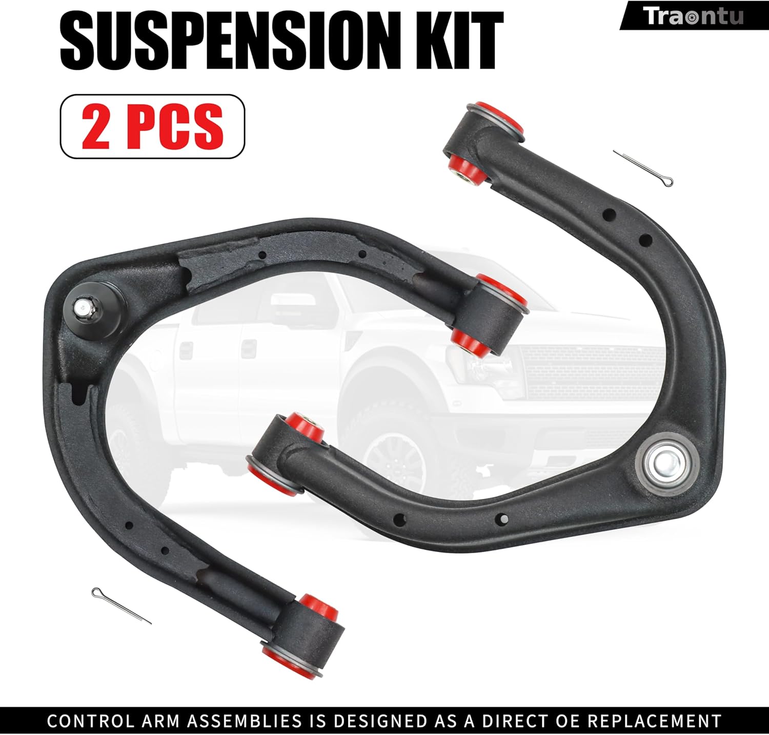 2pc Front Upper Control Arms w/Ball Joint for 2004-2013 Infiniti Qx56, 2014-2019 Infiniti QX80, 2004 Pathfinder Armada, 2005-2015 Nissan Armada 2017 2018 2019, 2004-2019 Nissan Titan K620649 K620650