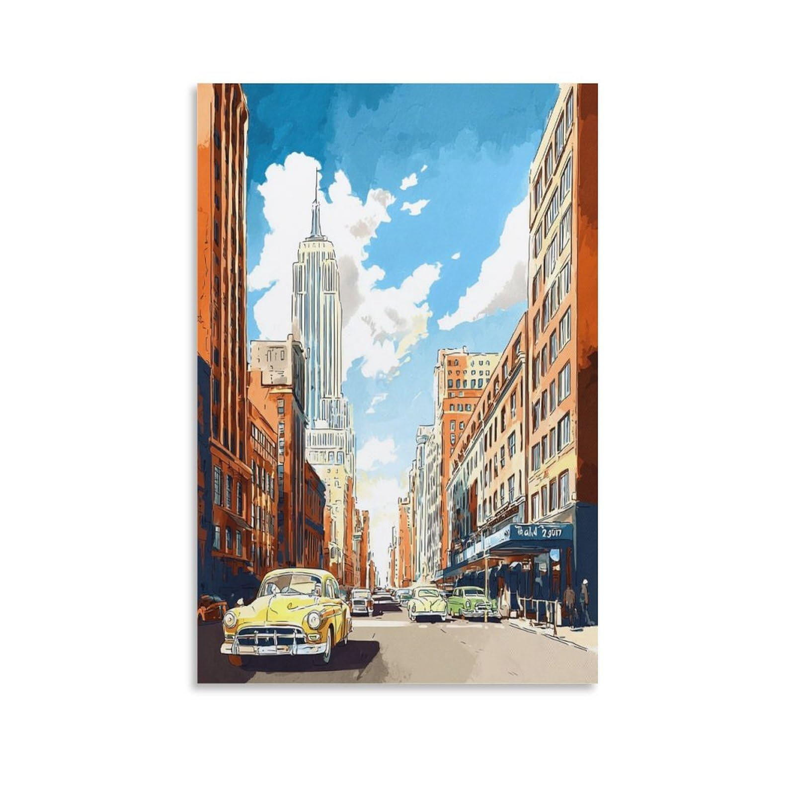 ZBBGGOZ Hudson Poster 24x36inch(60x90cm) Vintage Watercolor Canvas Art