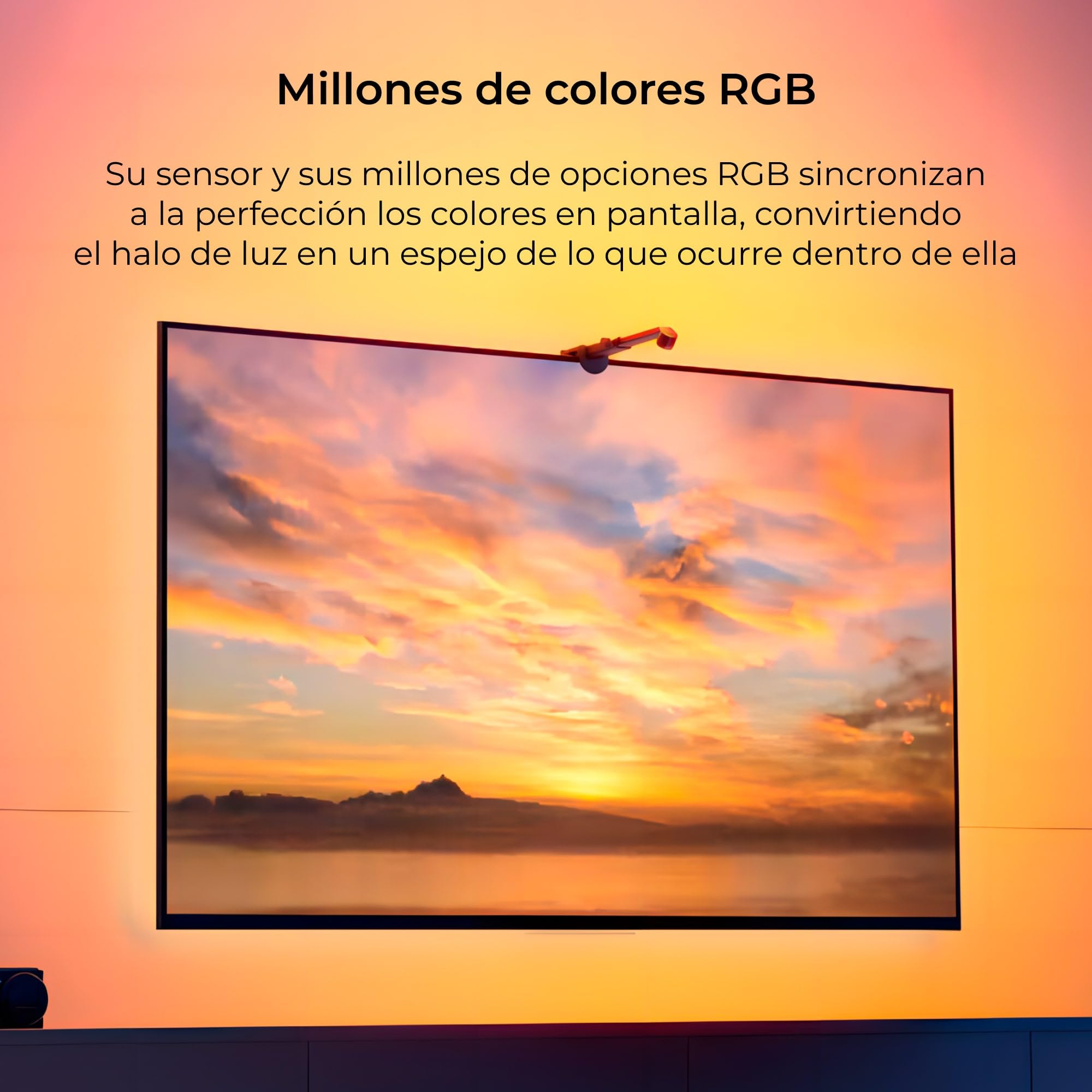 Tiras LED inteligentes para TV Ksix AmbiGlow, Sensor de color, TV 55 a 75