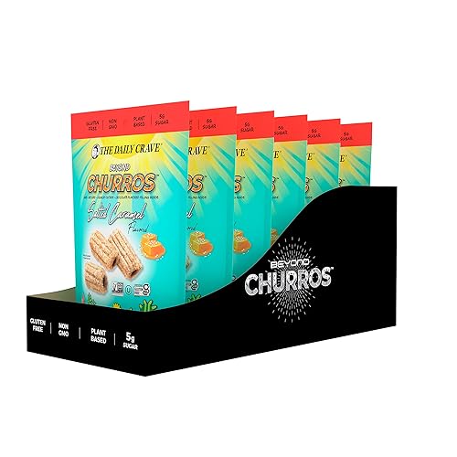 Miniatura 8 de The Daily Crave Beyond Churros, caramelo salado, 4 onzas (paquete de 6) a base de plantas, sin lácteos y soja, sin gluten, sin OMG, vegano,