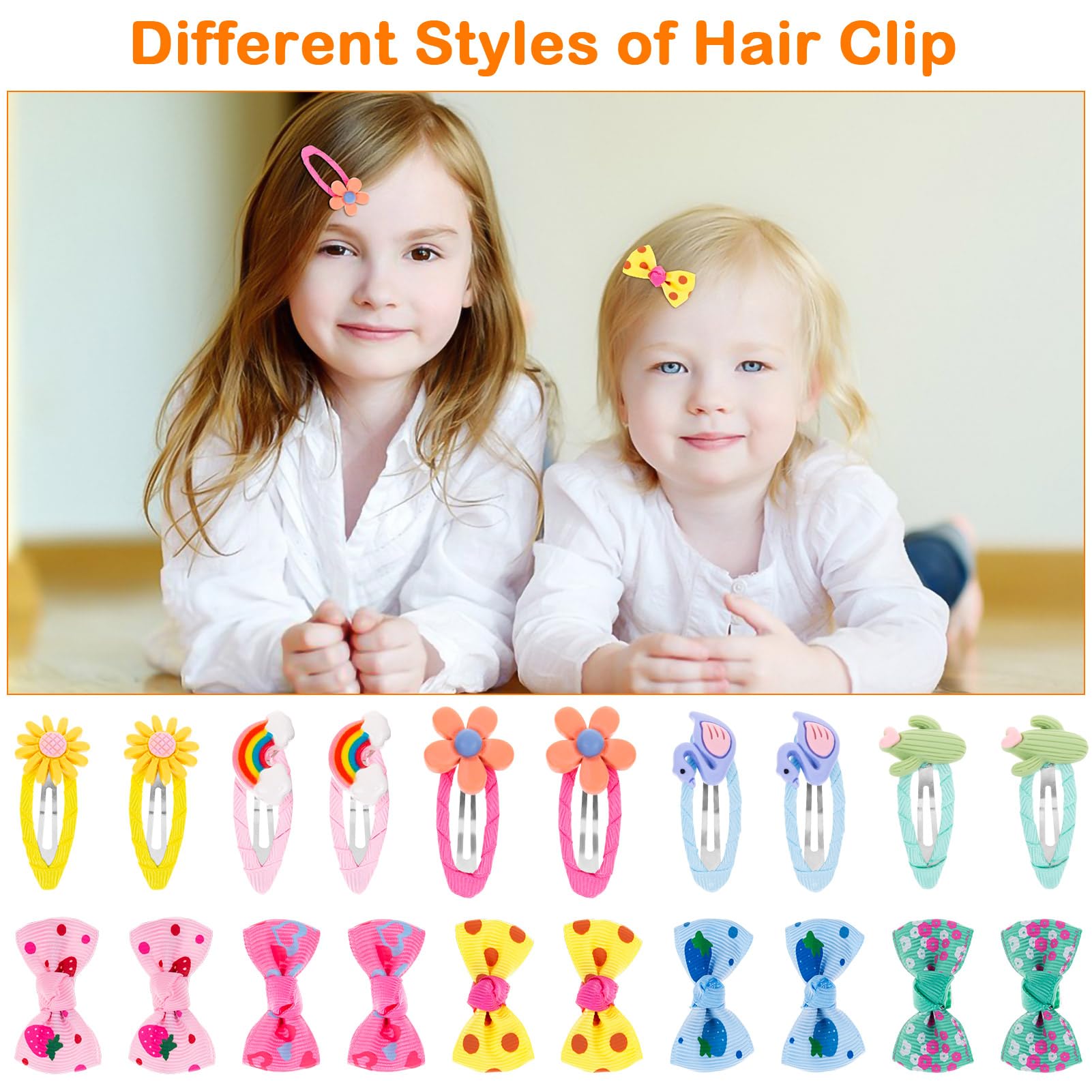Set 12 Fermagli Per Capelli Bambina - Fiocchi, Fasce E Accessori Colorati - Foto 9
