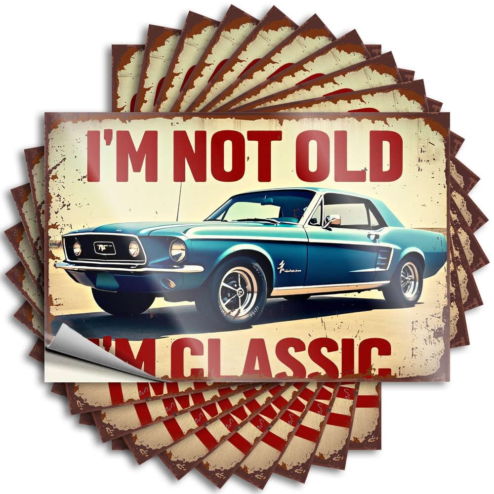 Decals Best Man Cave Gifts Easy Apply | I'm Not Old, I'm Classic Happy Helmet Peel and Stick(6X9CM)