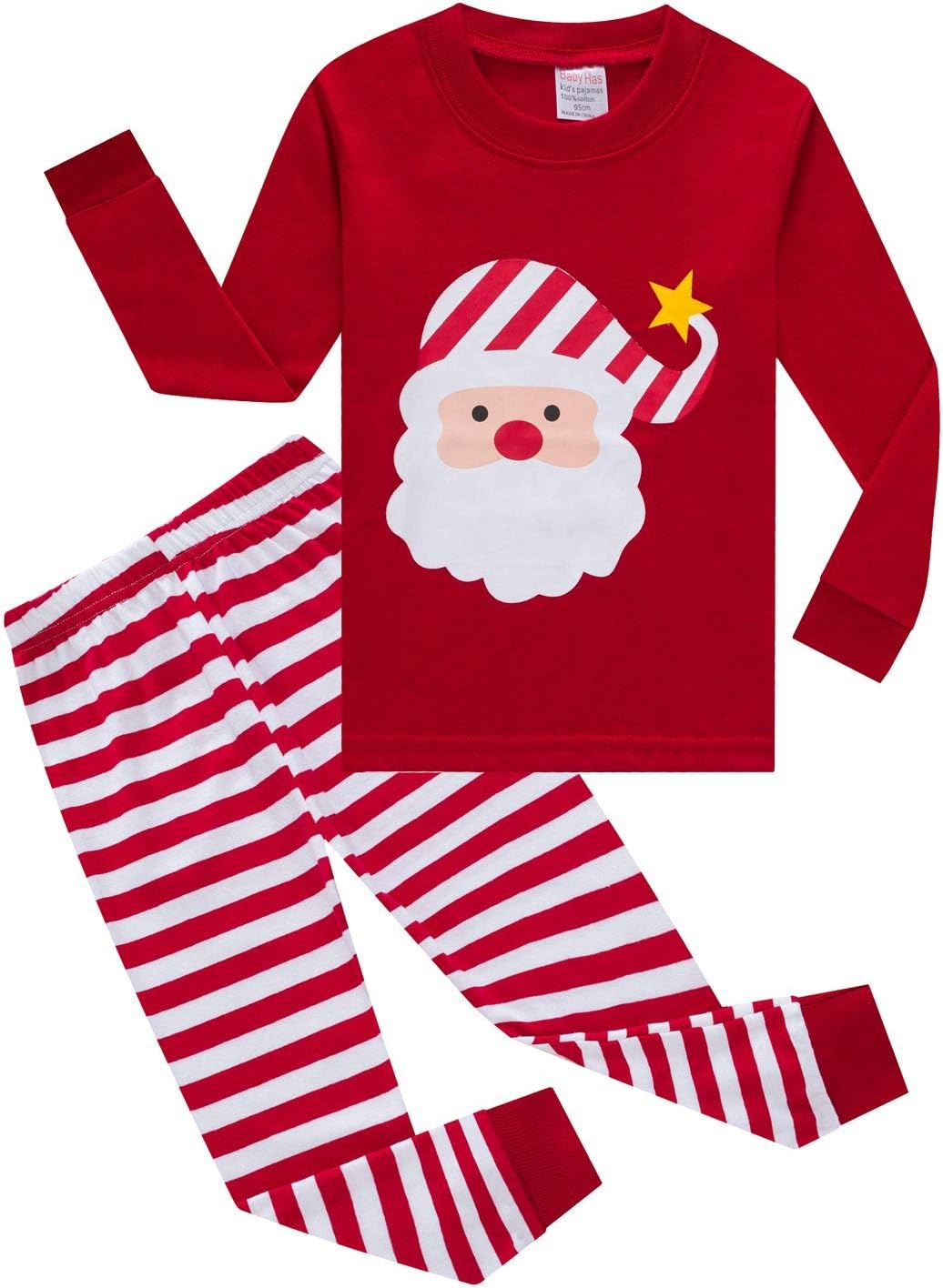 Little MiloGirls Pajamas Christmas Horse 100% Cotton Toddler Pjs for Kids Children Long Sleeve Sleepwear Sets