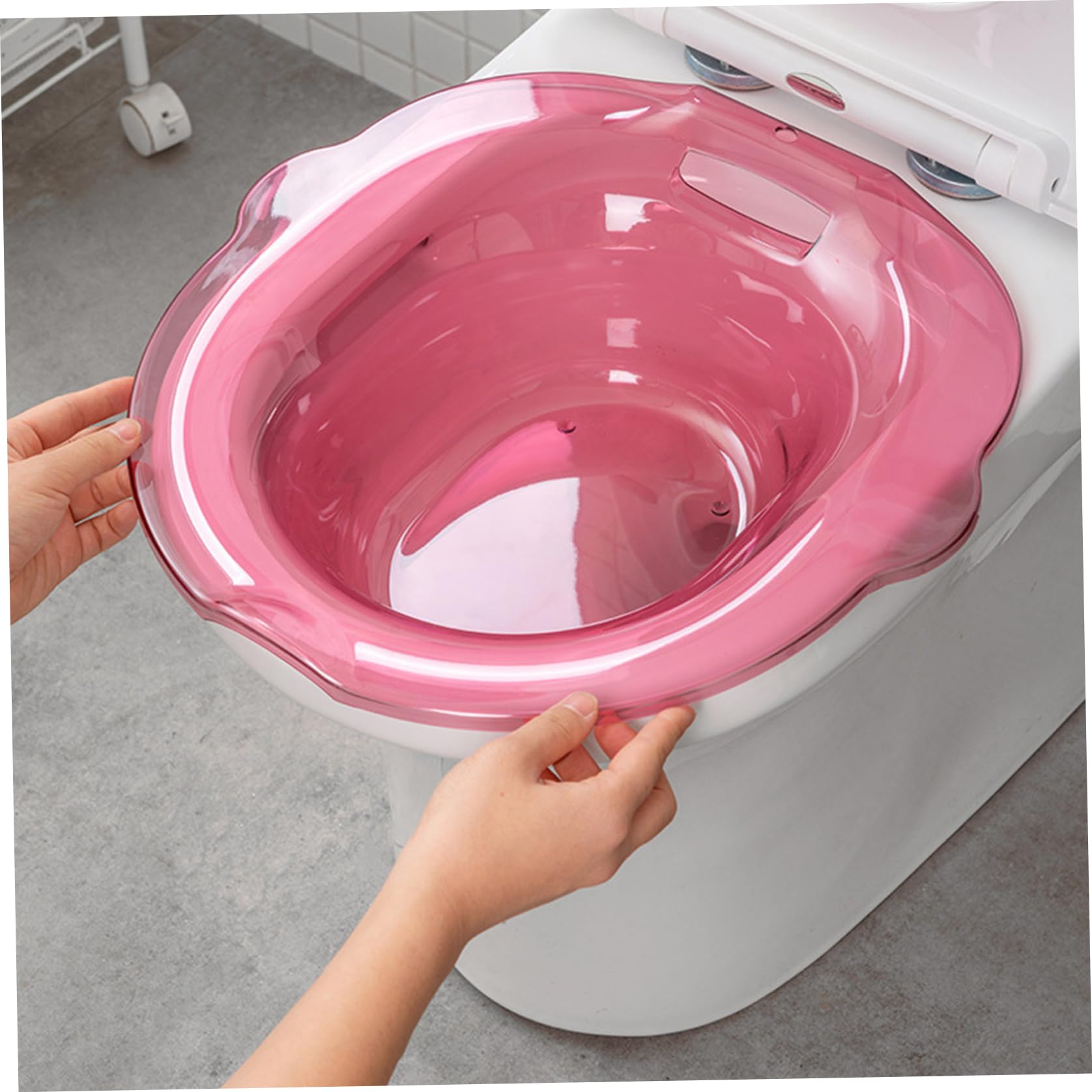 Baño Sitz para el inodoro, 2 piezas de bañera Sitz con más descaro, lavabo del asiento para el inodoro estilo 2, inodoros de inodoro, baño de sits para hemorroides, baños de sits con agujeros de dren