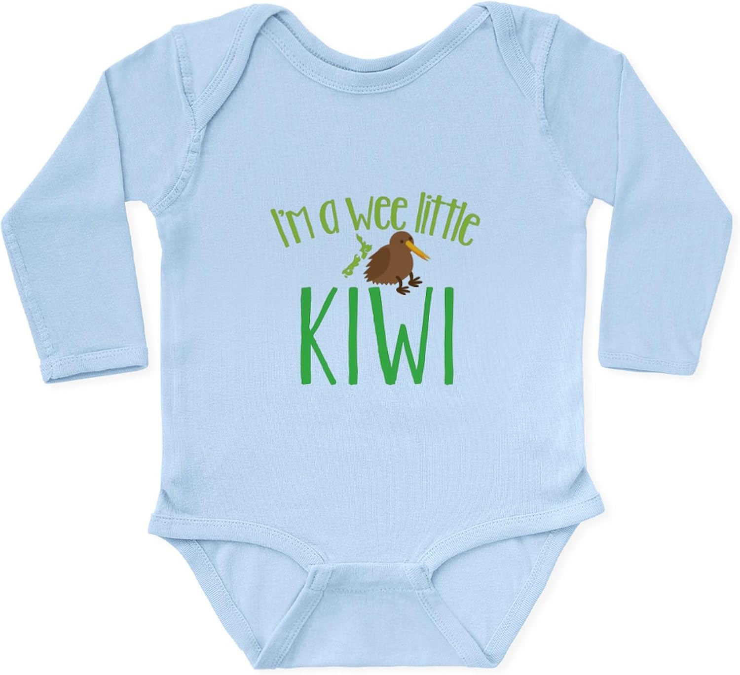 CafePress Im A Wee Little Kiwi (New Zealand Map) Body Suit Cute Long Sleeve Infant Baby Bodysuit Romper