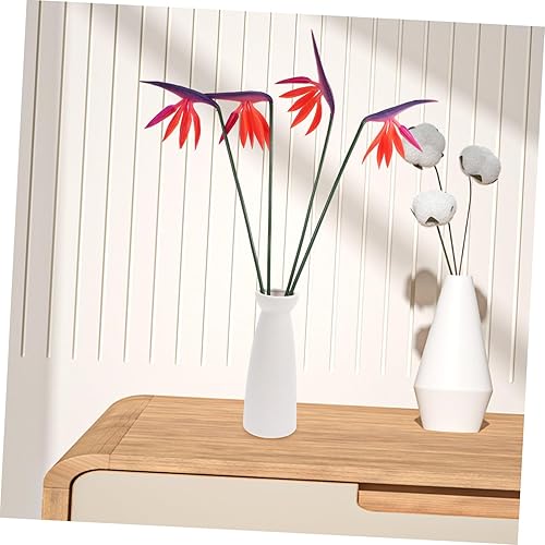 Miniatura 7 de Garneck 4 piezas de plantas de vegetación falsas, flores artificiales falsas de tallo de ave del paraíso falsas flores permanentes de aves del