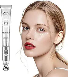 O'CHEAL Creme para os olhos com cabeça de massagem elétrica vibratória - hidratante, ilumina, aperta, reduz olheiras e rugas, creme removedor de bolsas sob os olhos, alivia a fadiga ocular para homens