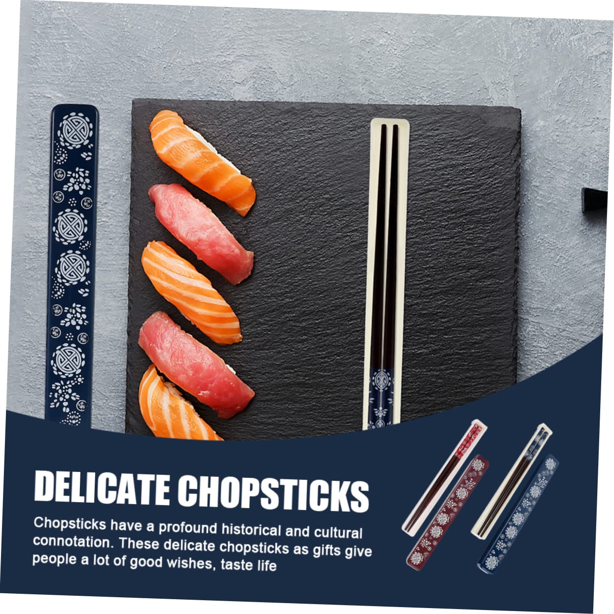IMIKEYA 2ensembles Japonaises Antidérapantes Avec Boîte De Rangement Pratique Couverts Pour Sushi Cuisine Et Dîner