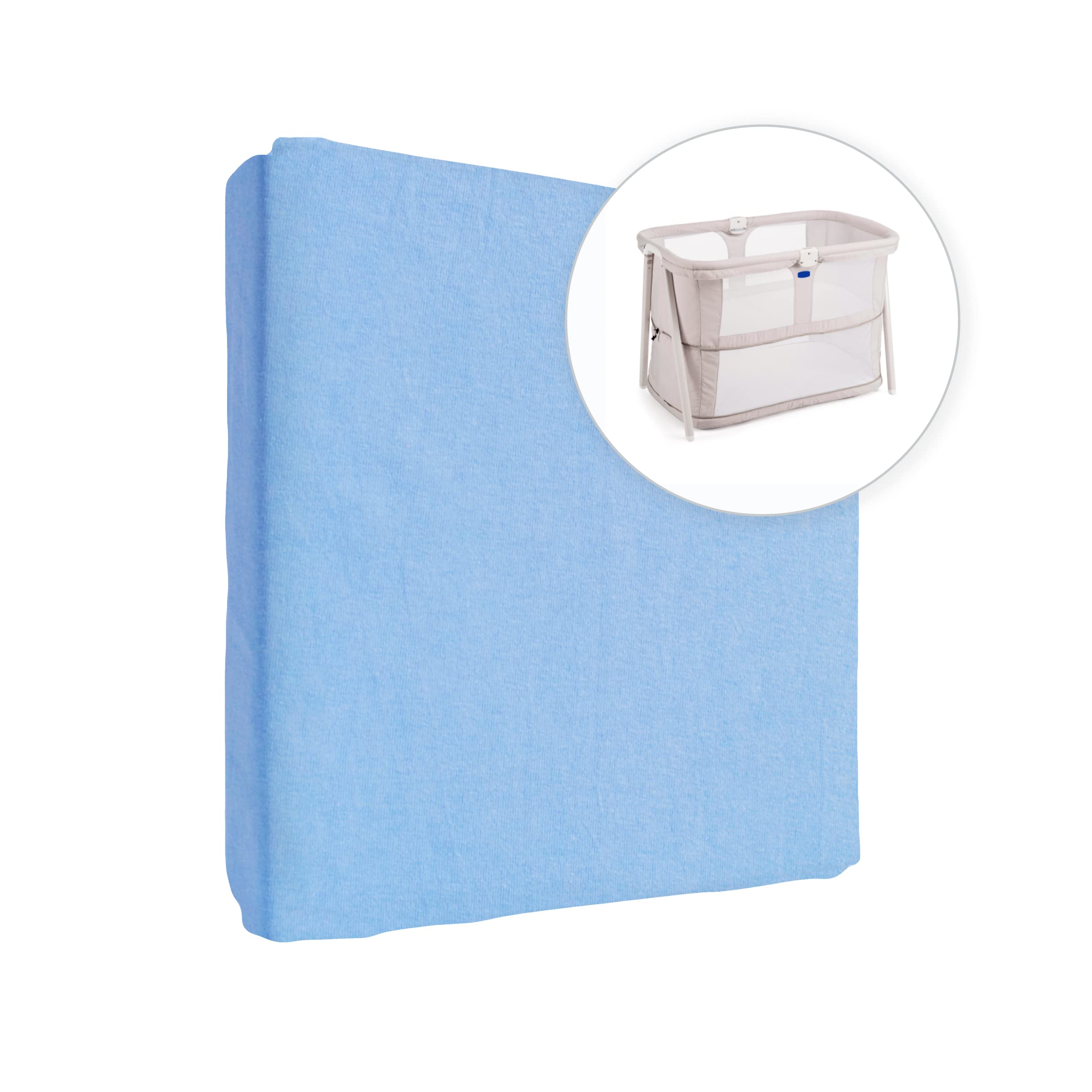 Jersey 100% Cotton Fitted Sheet for 90 x 55 cm Baby Bedside Crib Mattress (Grey) — view 26
