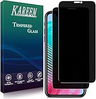Vista 1 de KAREEN Paquete de 2 protectores de pantalla de privacidad para iPhone 11 Pro, XS, X de 5.8 pulgadas, película de vidrio templado antiespía privada