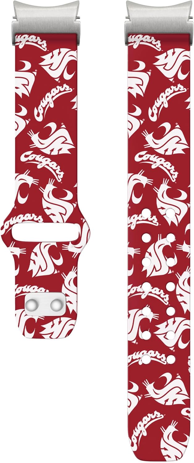 Affinity Bands Washington State Cougars HD Fitted Watch Band Compatible with Samsung Galaxy Watch 4-7 (Long Scattered)
