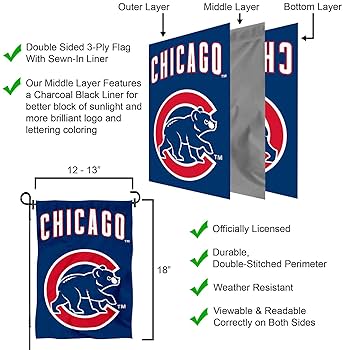 Amazon.com : Chicago Baseball Team Walking Bear Double Sided