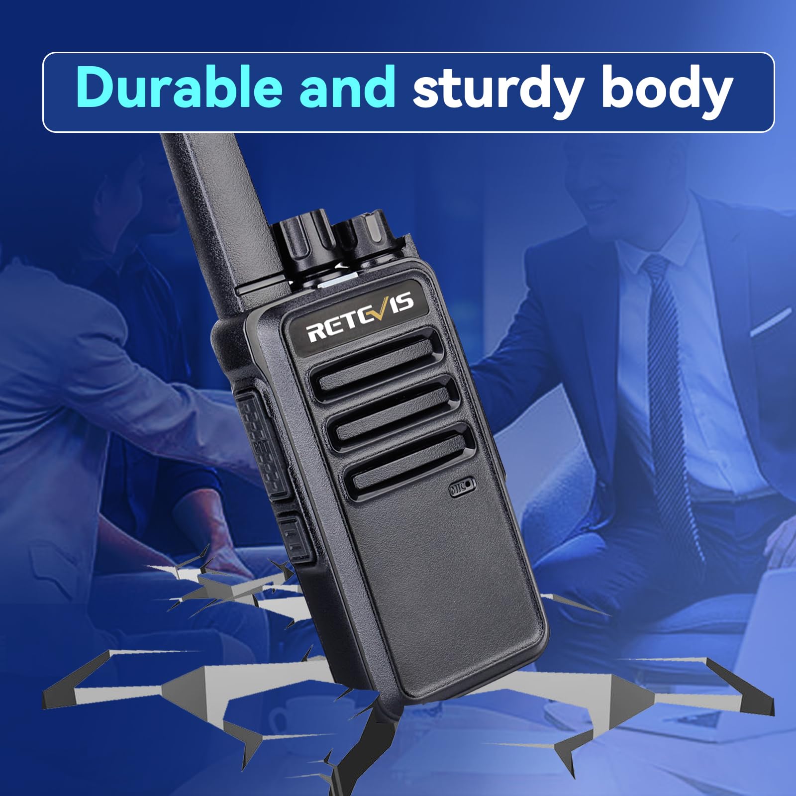 Retevis RT668 Walkie Talkie dla Dorosłych, Profesjonalne Radio Dwukierunkowe z 6-Kierunkową ładowarką, VOX, Wytrzymałe, Krótkofalówki do Szkoły, Restauracji, Ochrony (Czarne, 6 szt)