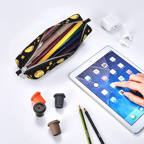 Miniatura 9 de Estuche para lápices de tacos para niños y niñas, estuche de alta capacidad con organizador de cremallera, bolsa de papelería para oficina y