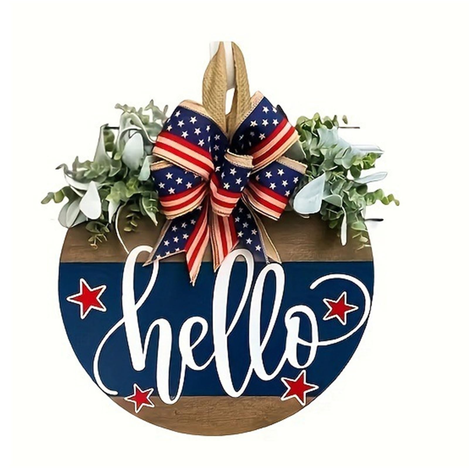 Jazuaiao Independence Day Bowknot Farmhouses Porch Spring Welcome Sign Welcome Sign Home Garden Decorations Easy to Use Independence Day Wood