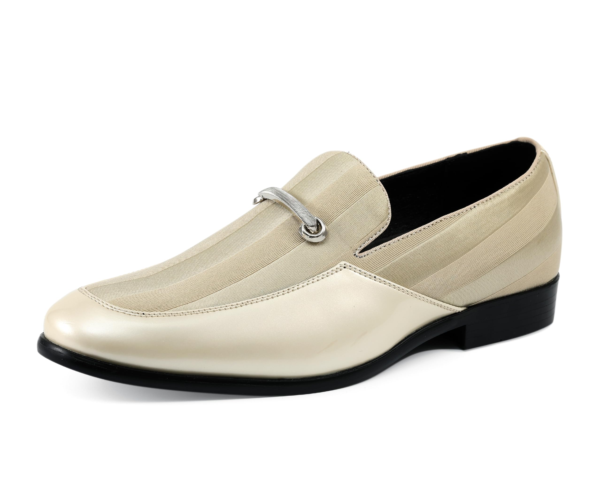 Amali Fay Velvet Men’s Slip-On Shoes with Gold Chain Ornament Dress Shoes for Men Velvet Formal Loafers for Men The Original Smoking Men Tuxedo Dress