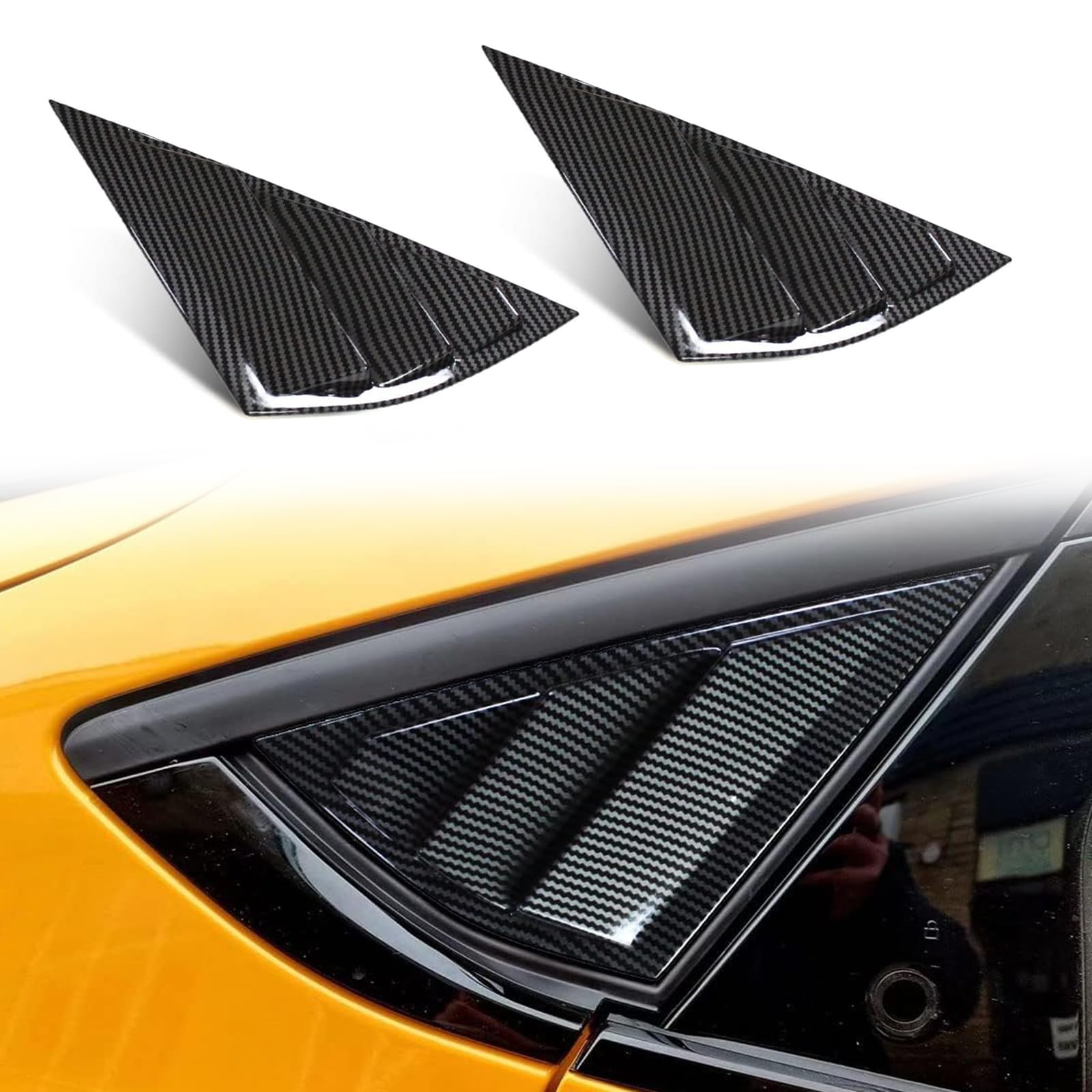 BestEvMod - Copertura per finestra in ABS (V2 V2, fibra di carbonio, compatibile con Mustang Mach E 2026 2025 2024 2023 2022 2021)