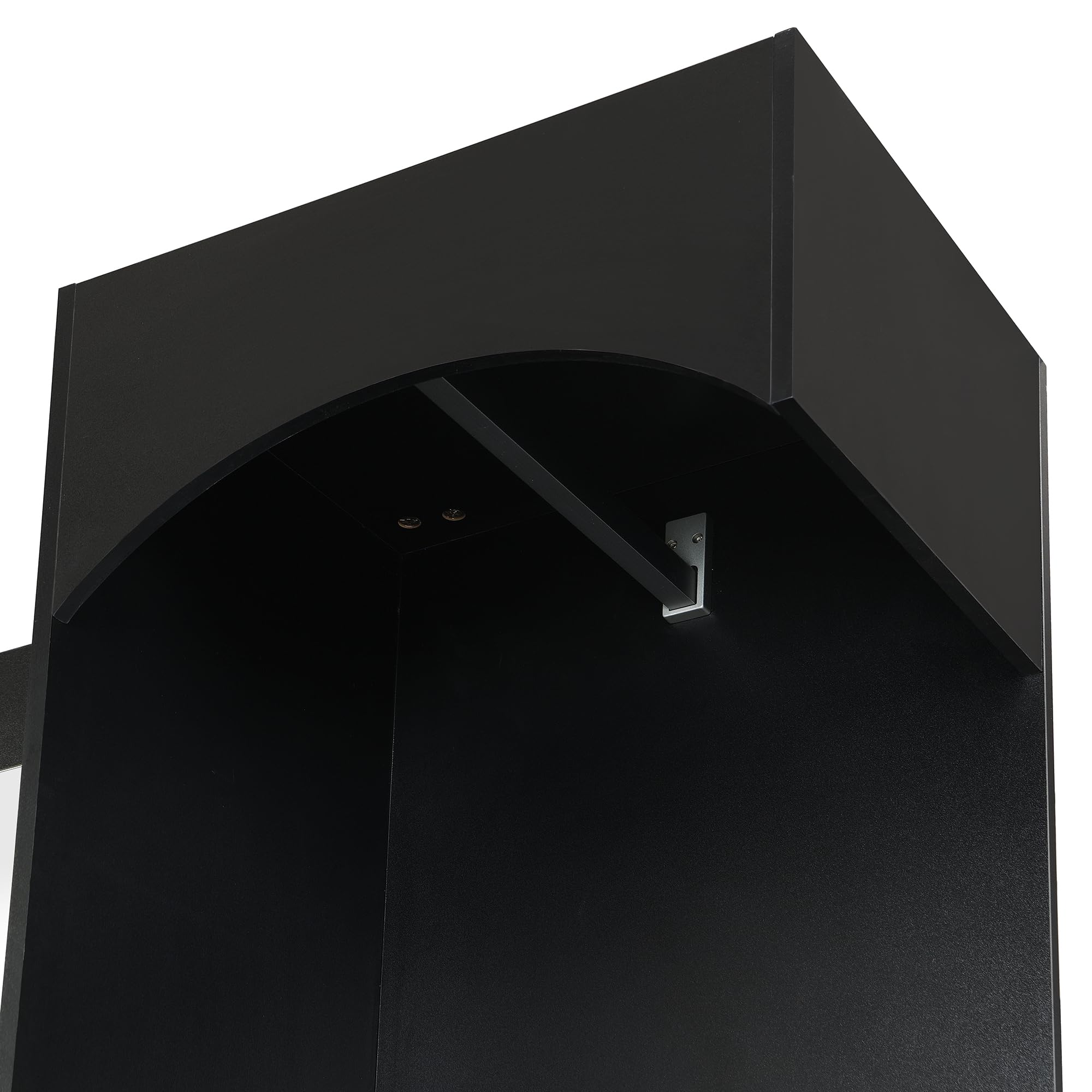 Armario moderno compacto, armario y zapatero, armario de entrada, estante de almacenamiento multifuncional con espejo, 110 x 33 x 185,5 cm (negro)