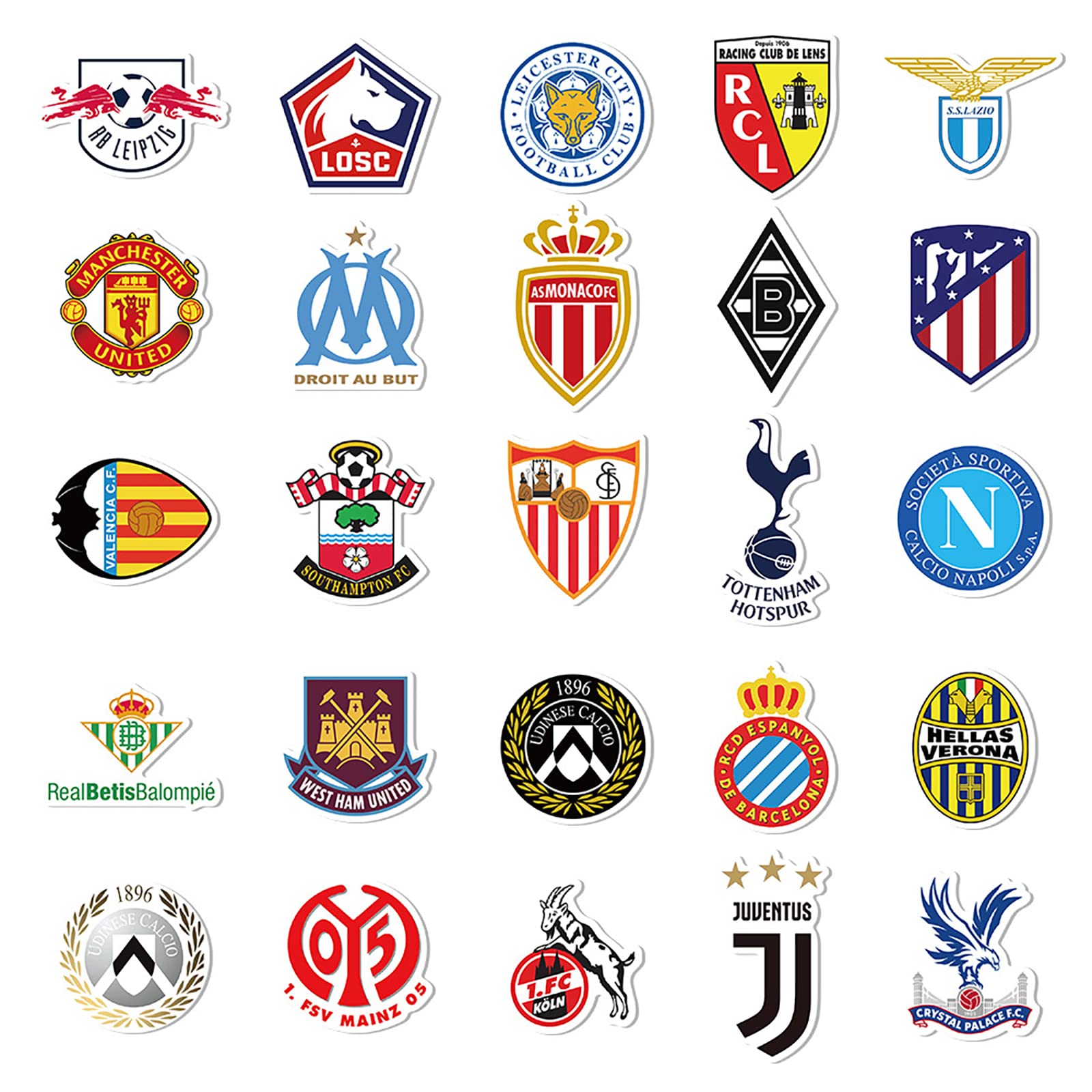 50Pcs Cool Soccer Club Stickers,Football Team Logo Stickers,World Cup Football Match Stickers - Image 3