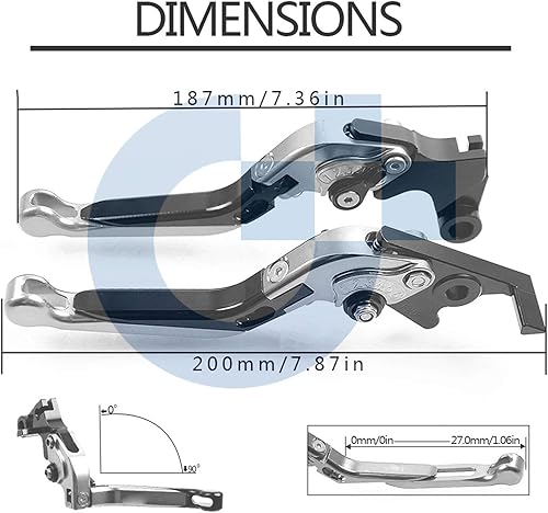 Miniatura 5 de for Yamaha XT660XR XT660X XT660R XT660 2004 2005 2006-2017 Motorcycle Adjustable Folding Brake Clutch Lever Handle Grips End Motorcycle Brake Clutch