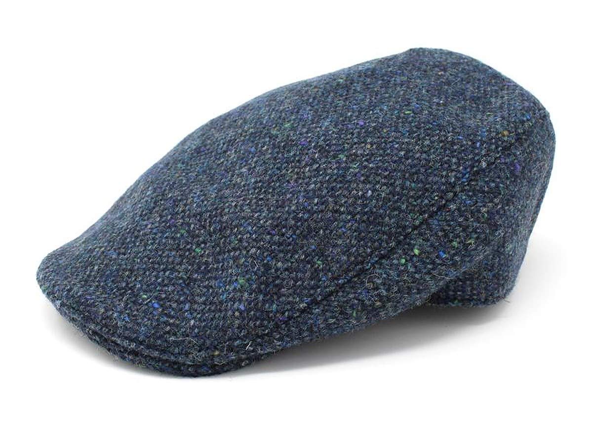 Hanna Hats Traditional Tweed Wool Donegal Touring Cap. Unisex Ivy Hat. Sewn Peak and Taffeta Lining. 100% Made in Ireland.