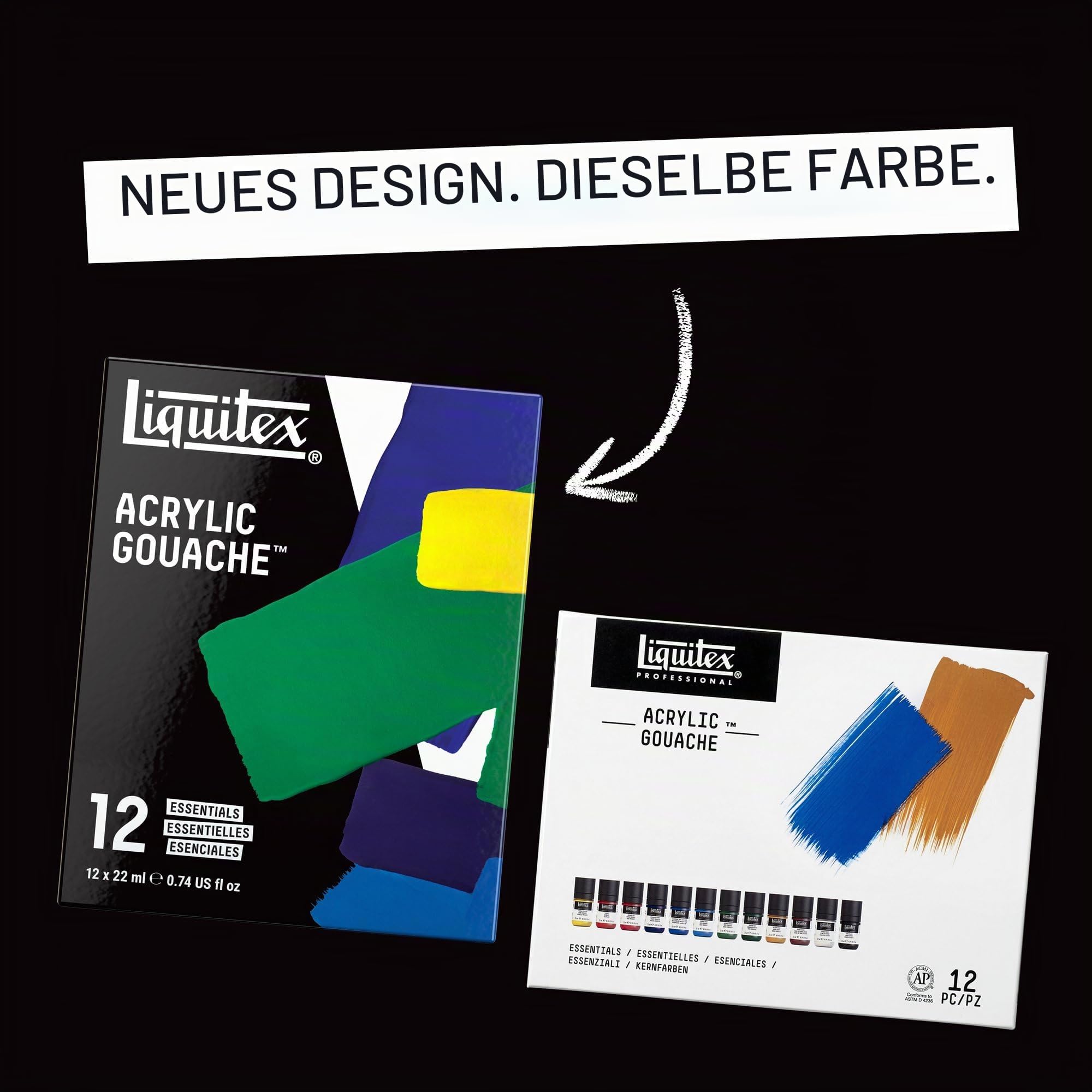Liquitex Acrylic Gouach Set - 12 Farben a 22ml - Essentiels