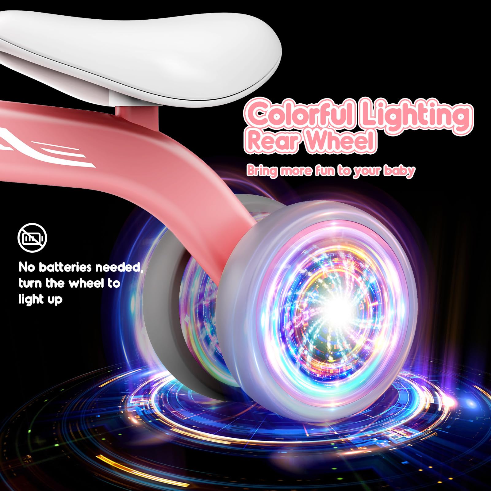 HappyGoLucky Bicicletta Bambini 1 2 Anni, Ruote Colorate, Ultra Leggero, Bicicletta Senza Pedali Giochi Bambina Bambino 1 2 Anni, Balance Bike Regalo Bambino 1 Anno, Primo Regalo di Compleanno