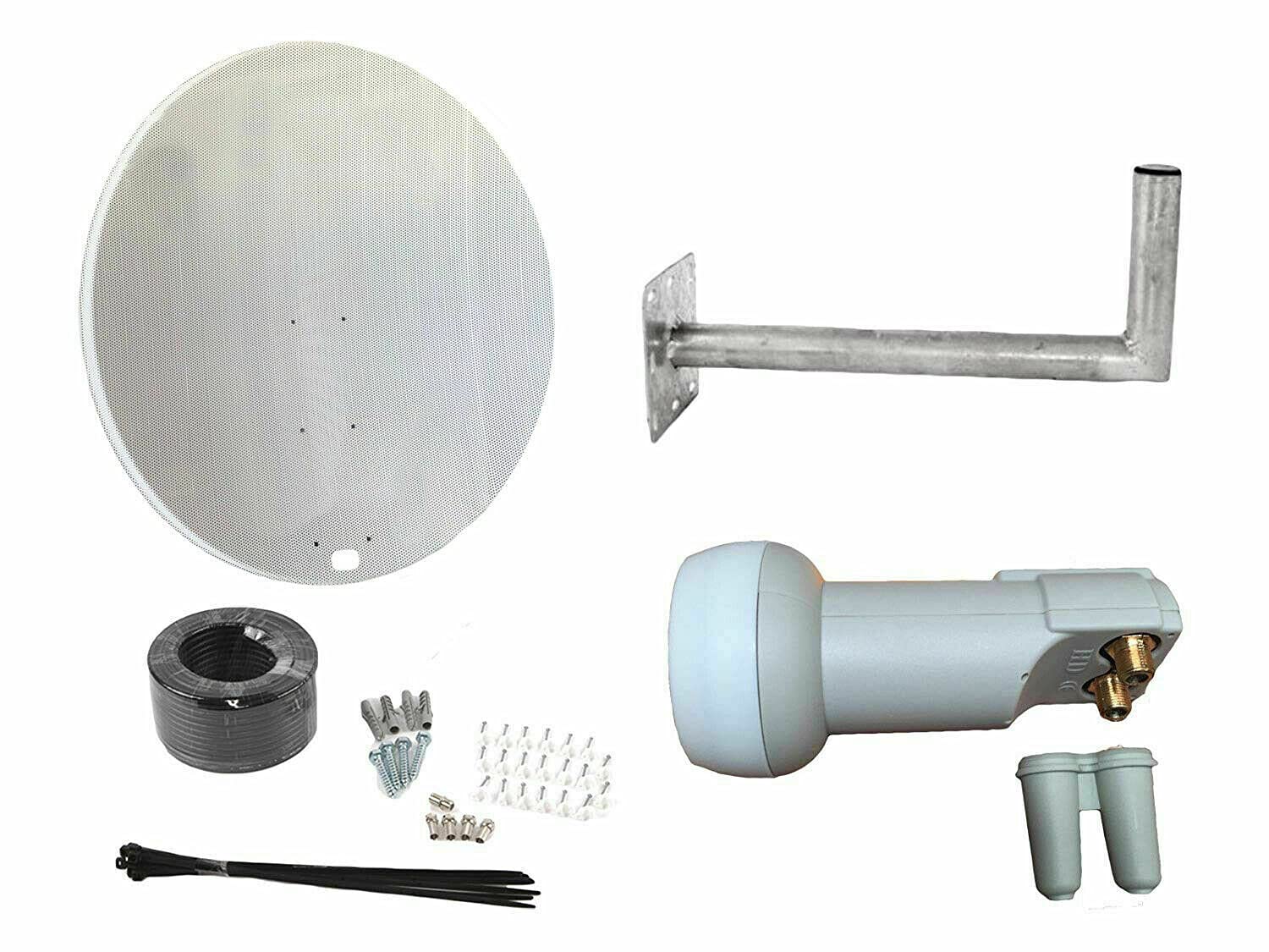 Dossier Satellite Universel 120cm avec Support Mural et kit Twin LNB / Installation