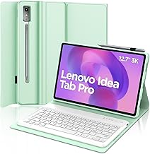 IVEOPPE Lenovo Idea Tab Pro 12.7 Inch 2025 Keyboard Cover, Detachable Italian Bluetooth Keyboard Case for Lenovo Xiaoxin Pad Pro 12.7 2025, Grass Green