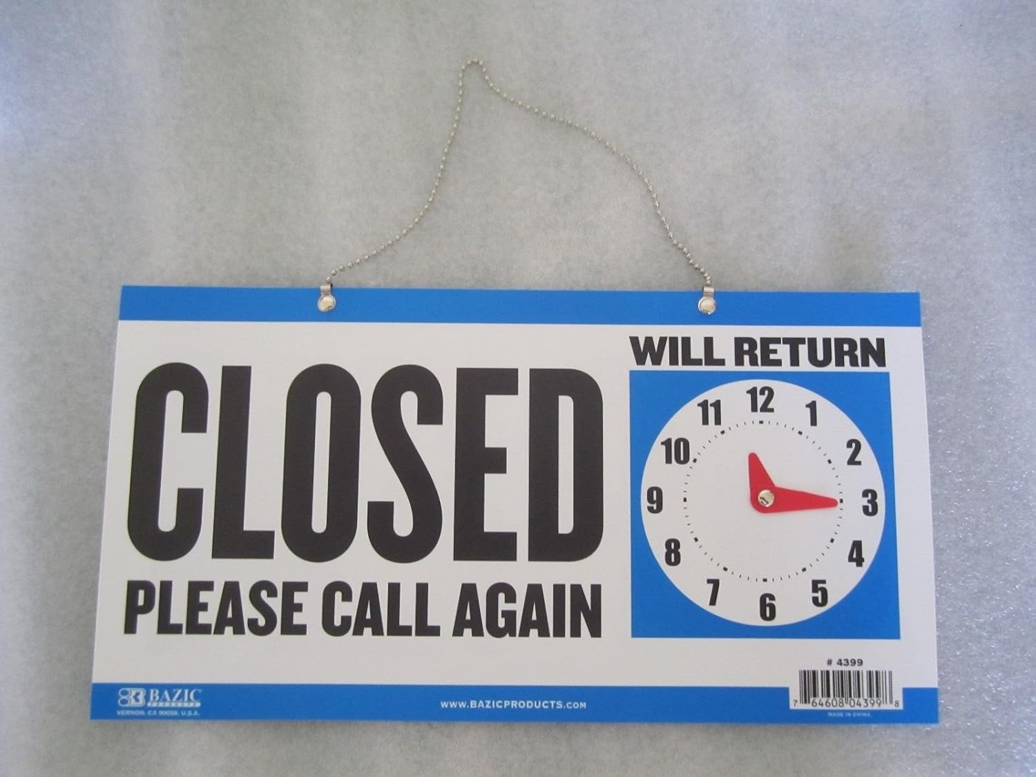 OPEN / CLOSED SIGN WITH TIME CLOCK CHAIN Everything Else