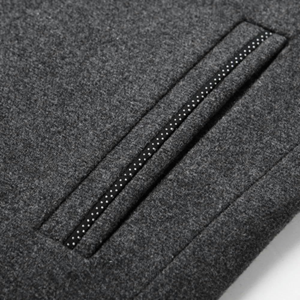 Wool Blend Men Winter Overcoat Thicken Warm Jackets Trench Outerwear Stand Collar Coat