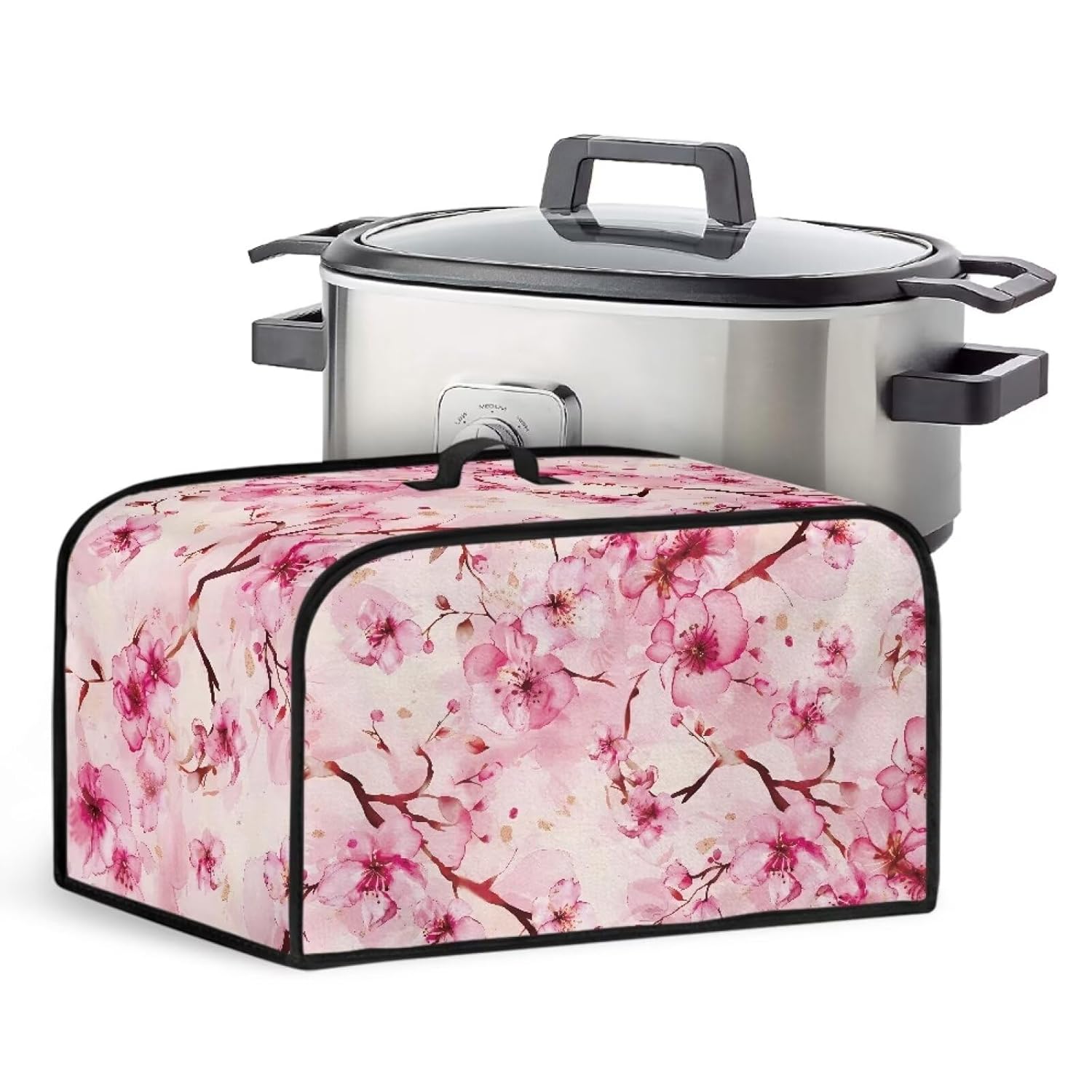 Cherry Blossom Slow Cooker Crock Pot Lid Pink Kitchen Gadgets Accessories Keep Kitchen Utensils Clean Pot Dust Cover