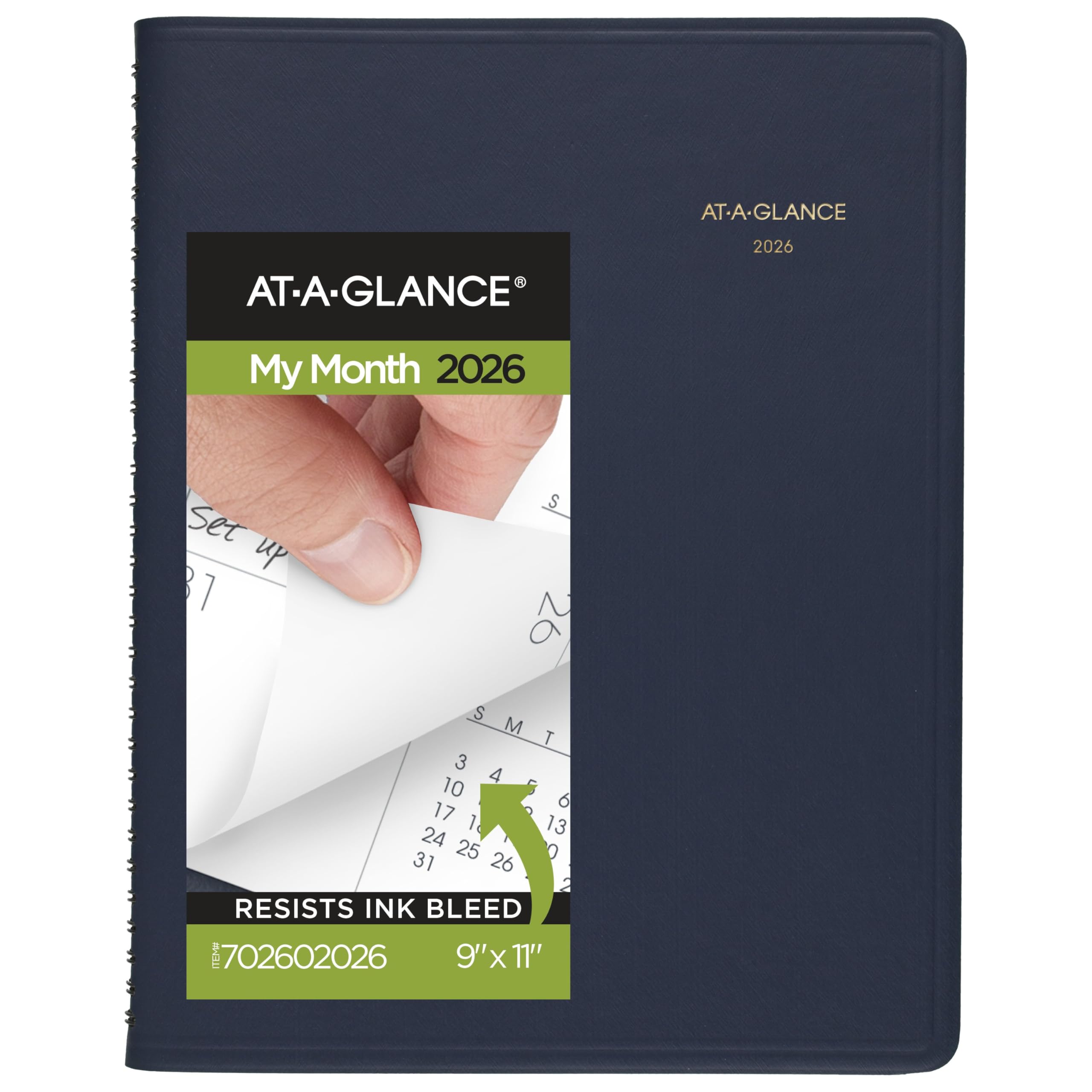 AT-A-GLANCE 2026 Planner, Monthly, 15-Month, 9" x 11", Large, Navy (702602026)