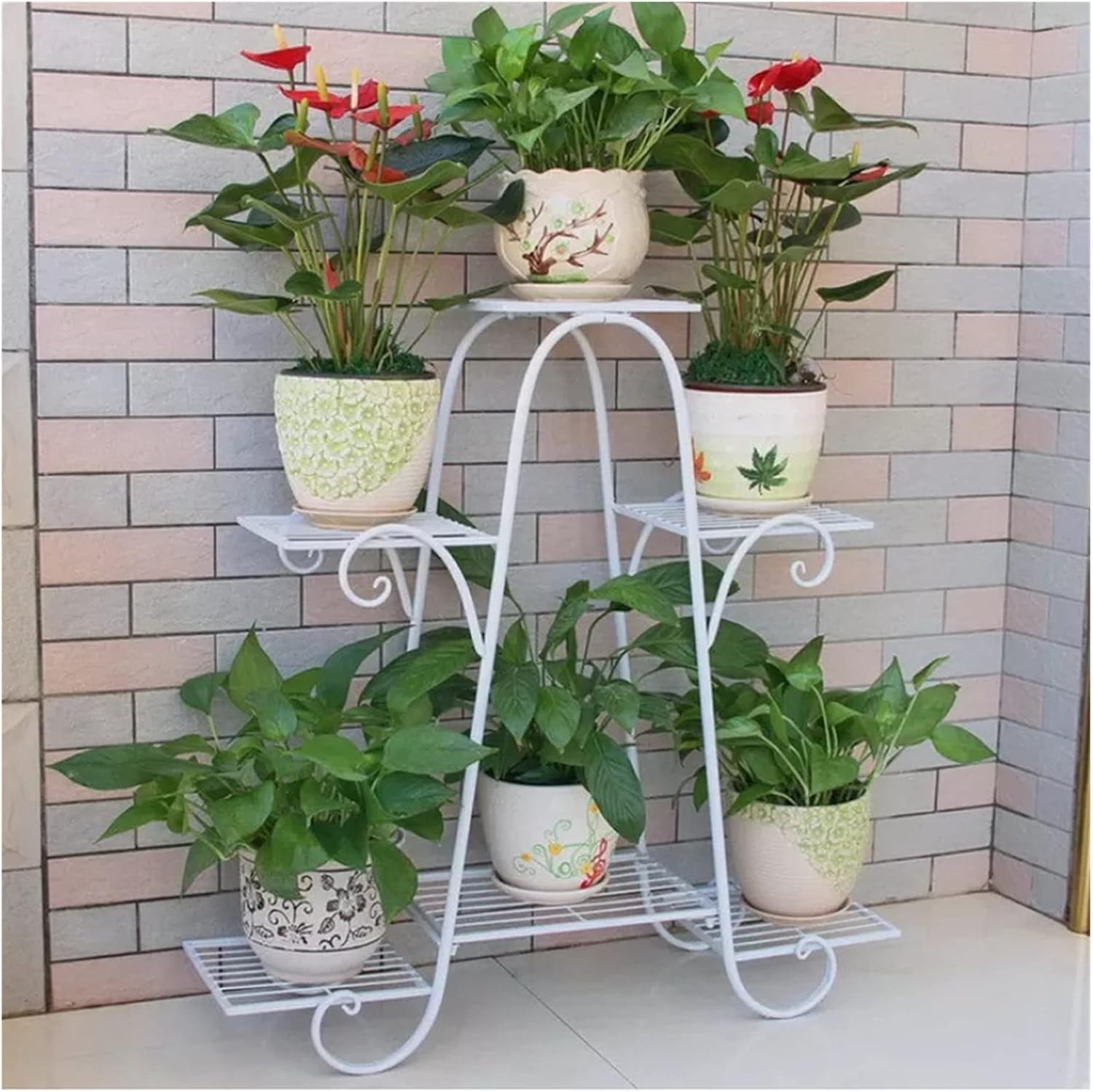 Iron Flower Stand Ground type Plant Stand Balcony Living Room Indoor Multi Layer Flower