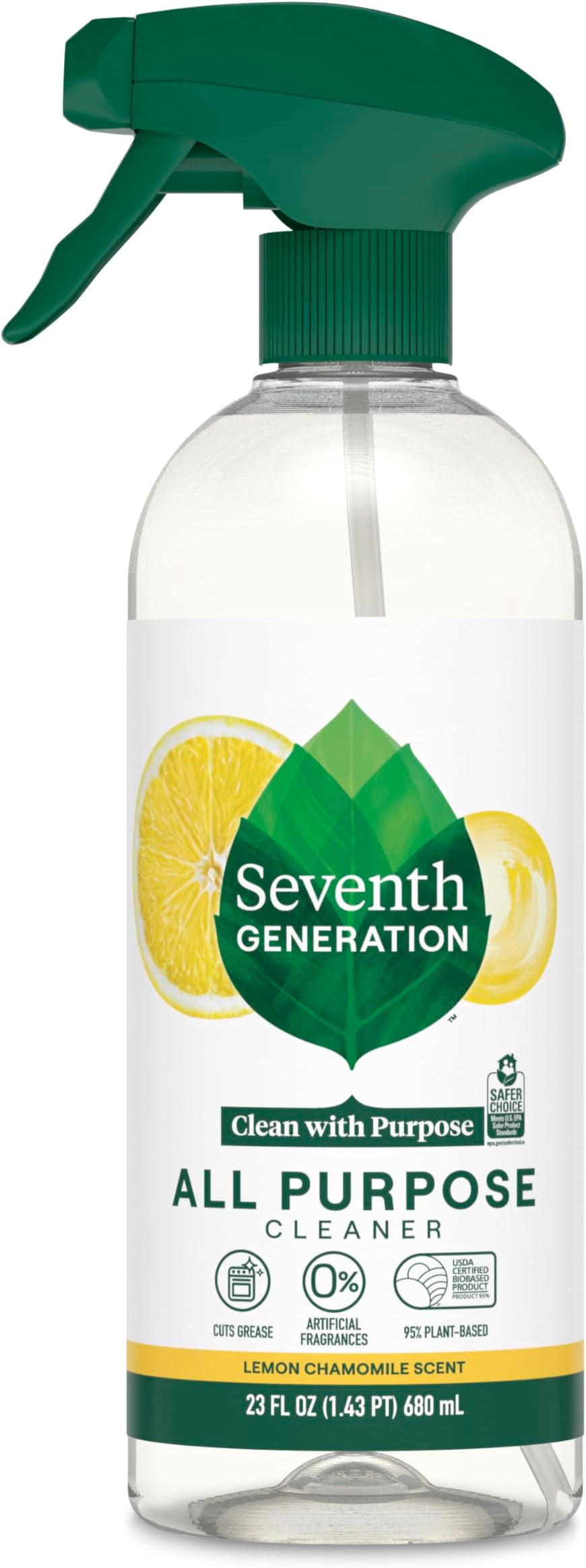 Seventh Generation All Purpose Cleaning Spray Lemon Chamomile scent Surface Cleaner Cuts Grease 23 oz