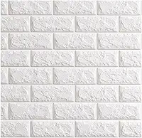 Painel 3D Autocolante Adesivo Tijolinho Branco 77x70 cm – Placa Decorativa para Sala, Quarto e Escritório (1)
