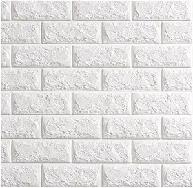 Painel 3D Autocolante Adesivo Tijolinho Branco 77x70 cm – Placa Decorativa para Sala, Quarto e Escritório (1)