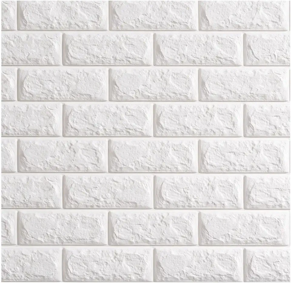 Painel 3D Autocolante Adesivo Tijolinho Branco 77x70 cm – Placa Decorativa para Sala, Quarto e Escritório (1)