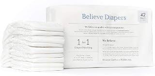Believe Baby Bamboo Baby Diapers Size 3 - Premium, Super-Absorbent, Hypoallergenic for Sensitive Skin, Chemical-Free, Unscented, Eco-Friendly Diaper for Babies- 16-28 Lbs- 42 Ct