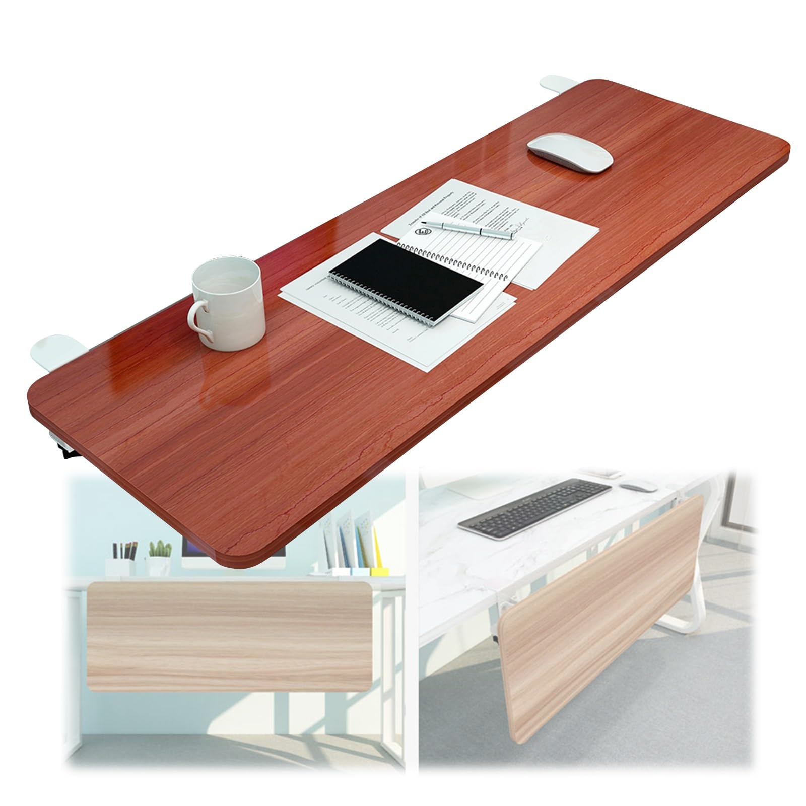 CVJdfhRE desk extender， 90° Foldable Keyboard Tray, Ergonomic Desk Extender, Fully Supports The Arms/Pink/55 * 25Cm(Teak,55 * 25Cm)