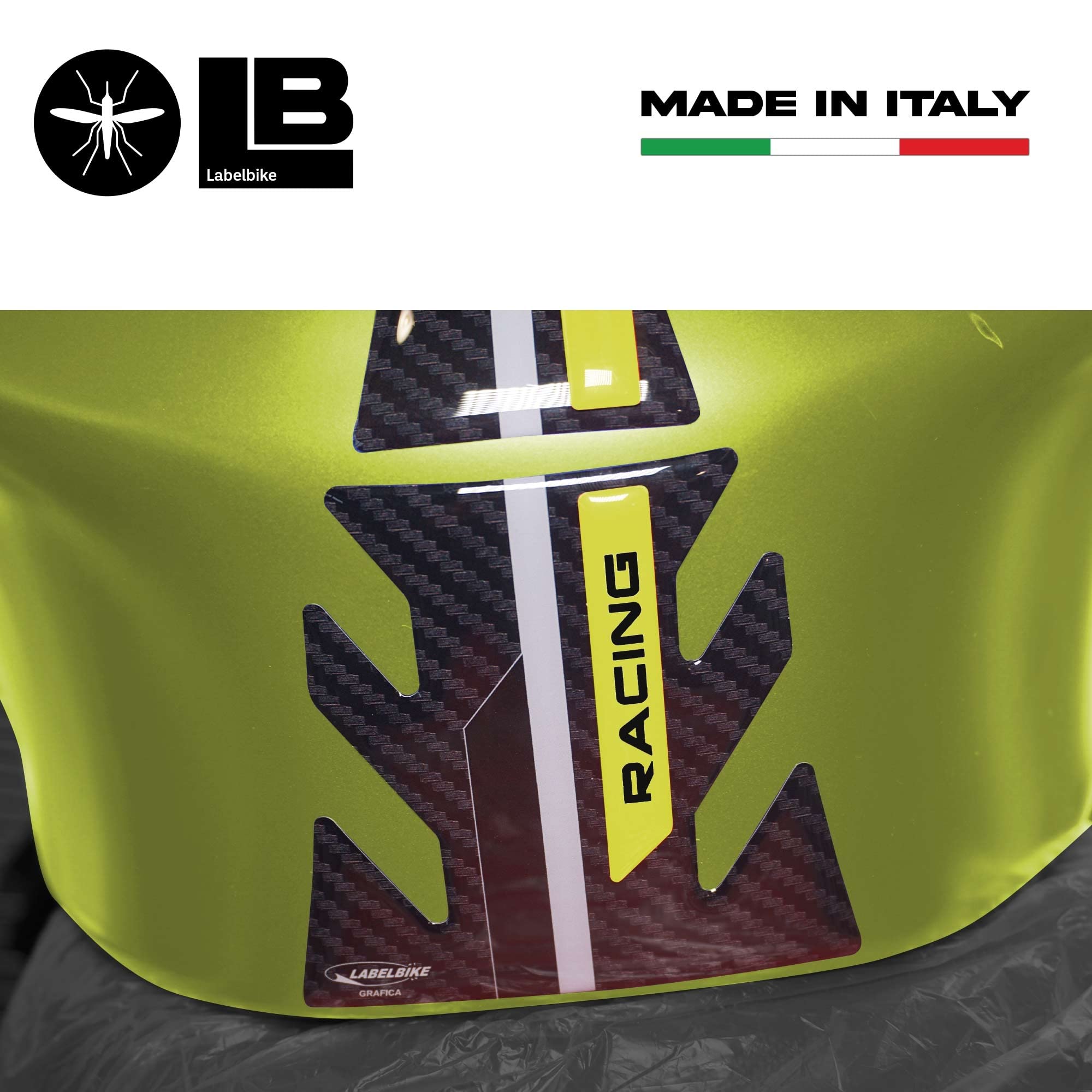 Autocollant 3D Protection Réservoir Moto Aprilia RS 125 (2021-2025) - Résine Appliquée à La Main - Résistant Aux Rayures, Eau, Gel - Jaune