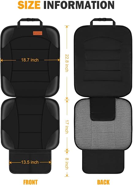 Siivton Car Seat Protector for Child Car Seat, Siivton Carseat Seat Protectors for Leather and Fabric Seats, with Mesh Pockets, Non-Slip Backing, Carseat Protectors for Vehicles (One Pack, Black) in use