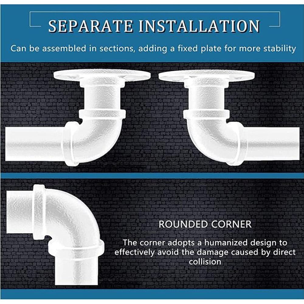 Kit Completo, Corrimano per Scale in Ferro Battuto per Tubi Industriali, Asta di Supporto per Corridoio Contro Il Muro Loft per Interni Ringhiere per Anziani (Size : 4.2m/13.8ft(3 Section))