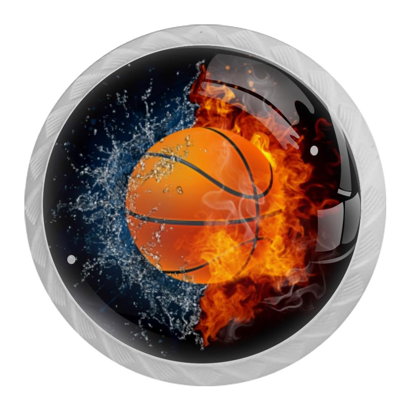 Tqmspg 4 Pieces Drawer Pulls Basketball Door Knobs Dresser Handles for Kitchen Wardrobe Cupboard Hardware Furniture