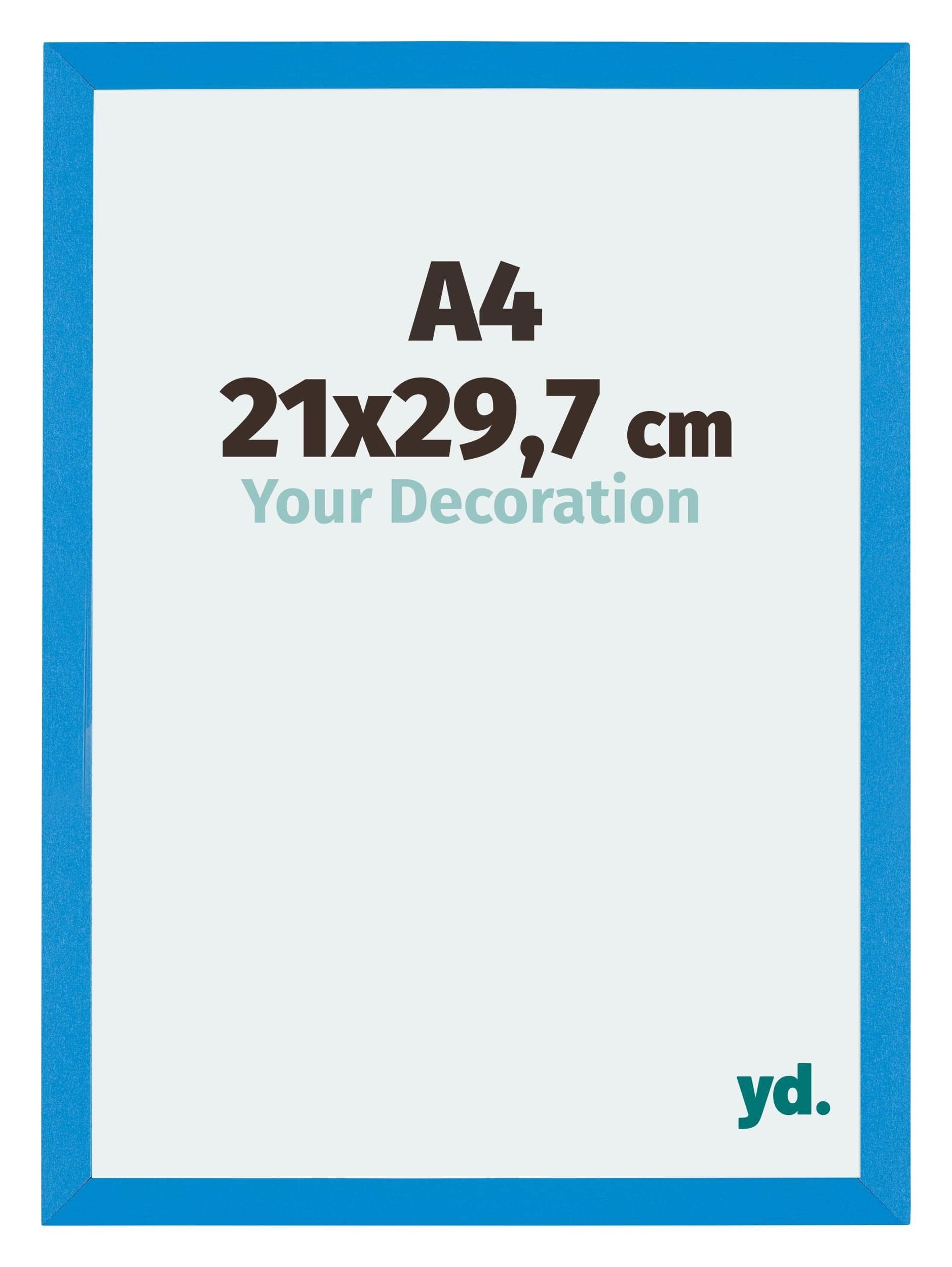 Your Decoration - Picture Frame A4 21x29,7 cm - Bright Blue - Decorative Wall Frame in MDF with Antireflection - Frame A4 21x29,7 - Mura โ image 1