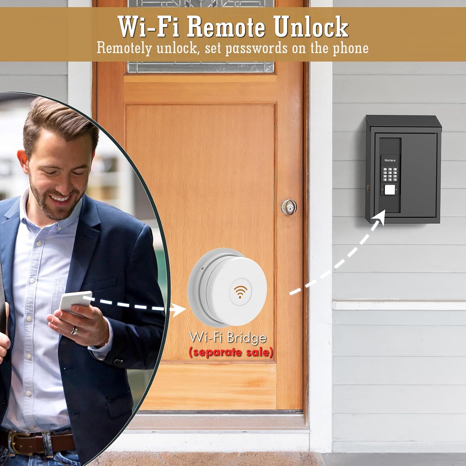 WeHere Key Drop Box with Smart Lock for Outside Wall Mount, Key Return Box for Automotive, Anti-Thief Design for Outdoor, Secure Cash Drop Box for Bussiness After Hours, Hotel, Car Rental