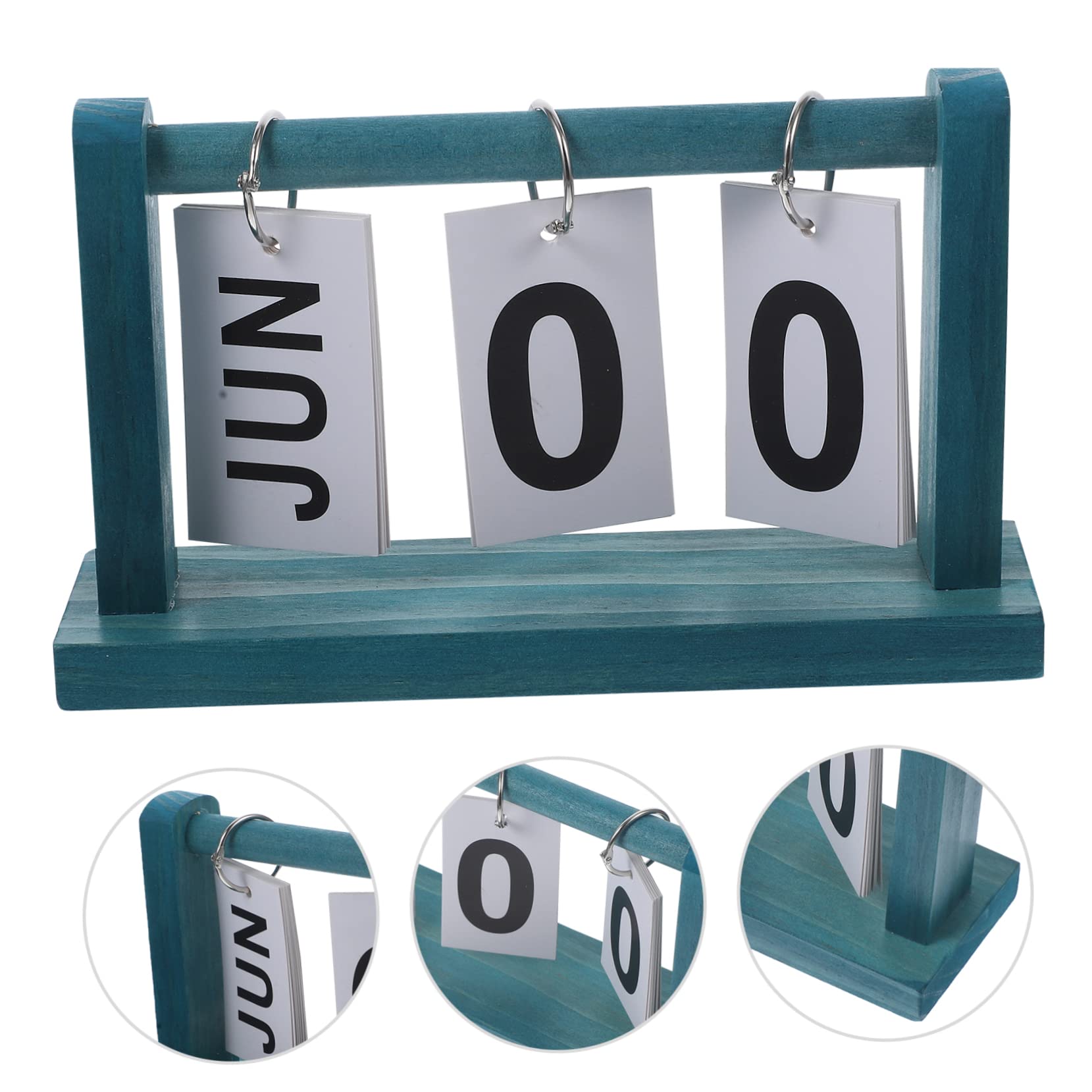 VILLCASE 4stücke Rustikaler Tischkalender Vintage Kalender Für Schreibtisch Perpetual Calendar Mit Kreativer Gestaltung Für Büro Zuhause Und