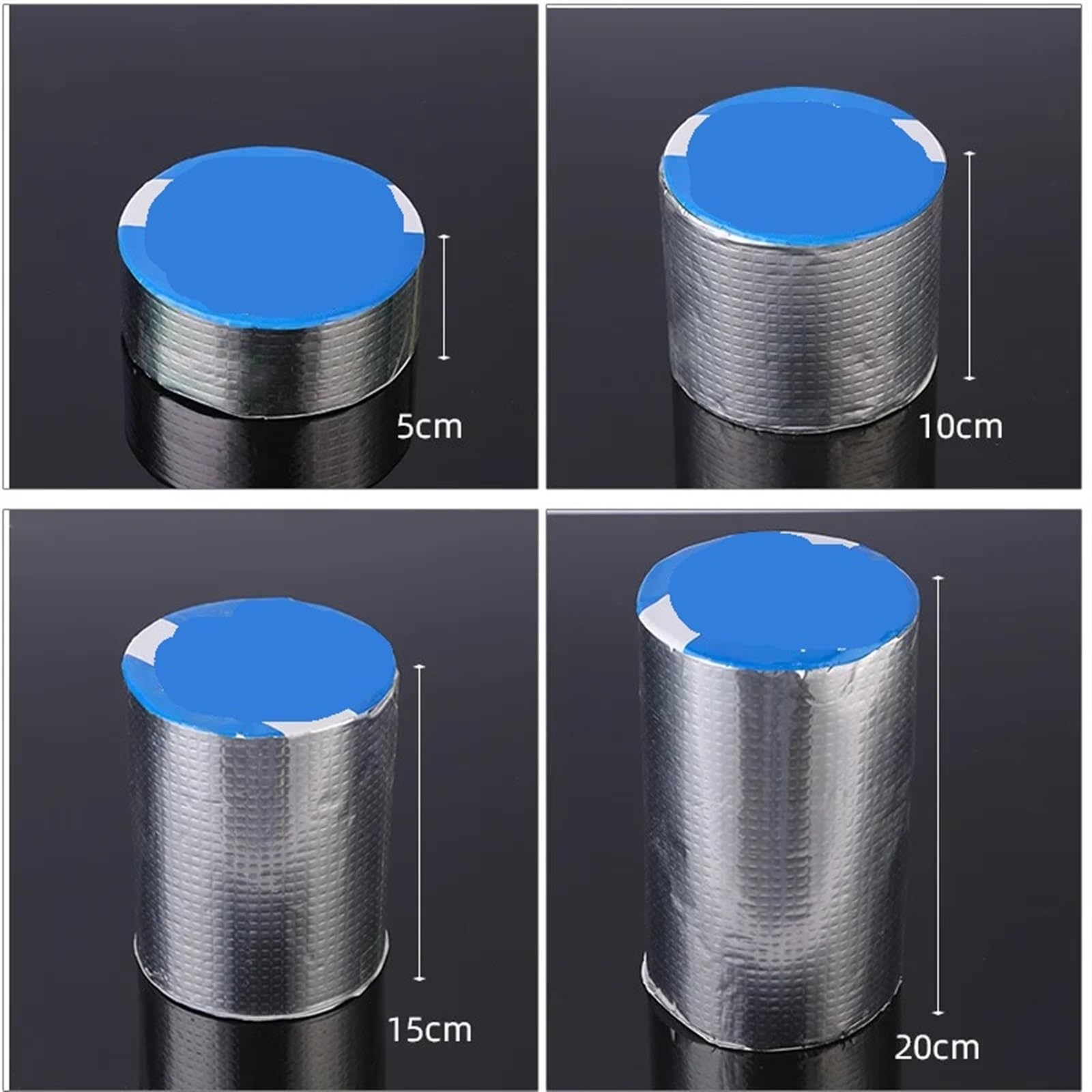 Cinta de Butilo Cinta de goma de butilo de papel de aluminio, cinta adhesiva for reparación de fugas de tuberías de techo, resistente al agua, antifugas, resistente al agua(Color:15cmx5 Meters)