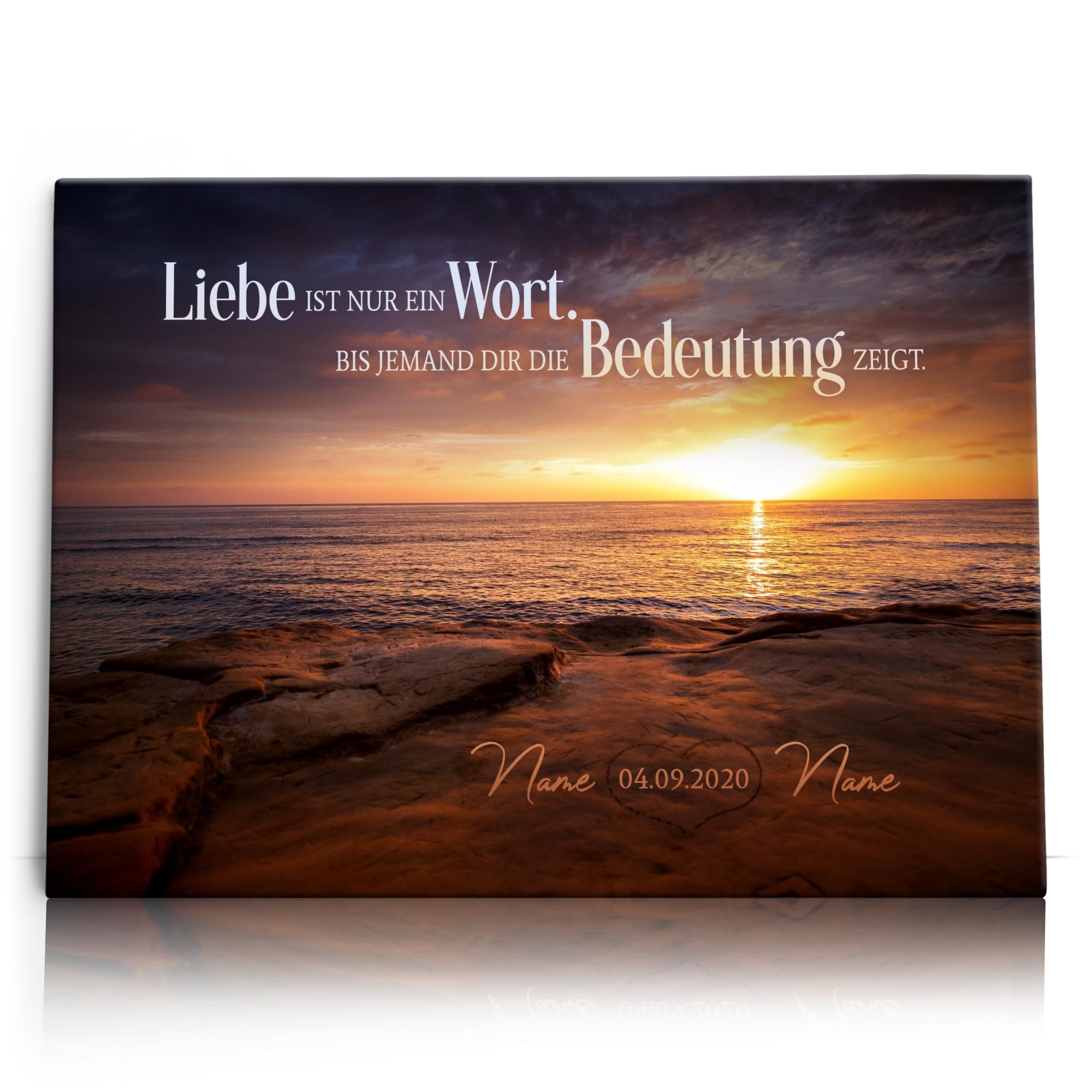 Liebesleinwand | Leinwand mit Namen und Datum | Wandbild gestalten, Jahrestag Geschenk für Frauen und Männer | Bedeutung von Liebe