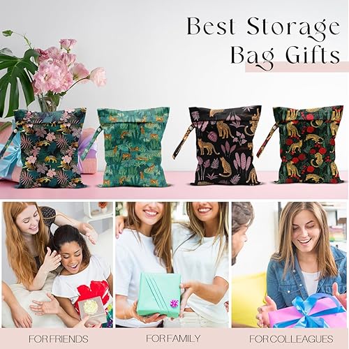 Miniatura 6 de Paquete de 4 bolsas húmedas para traje de baño, artículos esenciales de viaje a la playa, bolsa húmeda y seca, para protector solar, ropa sucia,